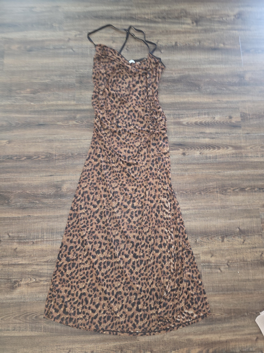 Free People Leopard-Print Maxi Slip Dress - Brown & Black